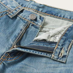 1520 Fit Light Wash Jeans With Tacking Blue | Men Stetson Modern Cut