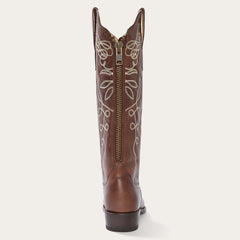 Adeline Burnished Brown Back Zip Cowboy Boot Brown | Women Stetson Western