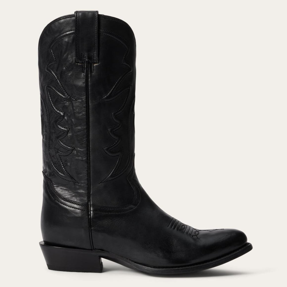 Ames Corded & Burnished Leather Boot Black | Men Stetson Western