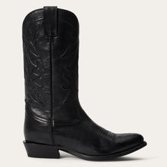 Ames Corded & Burnished Leather Boot Black | Men Stetson Western