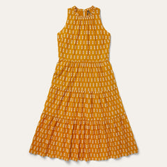Aztec Dress Yellow | Women Stetson Midi