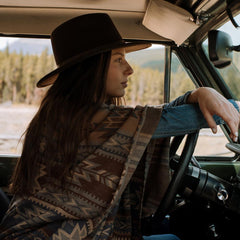 Aztec Print Sweater Poncho Multi | Women Stetson Sweaters