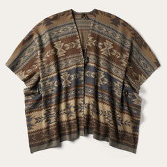 Aztec Print Sweater Poncho Multi | Women Stetson Sweaters