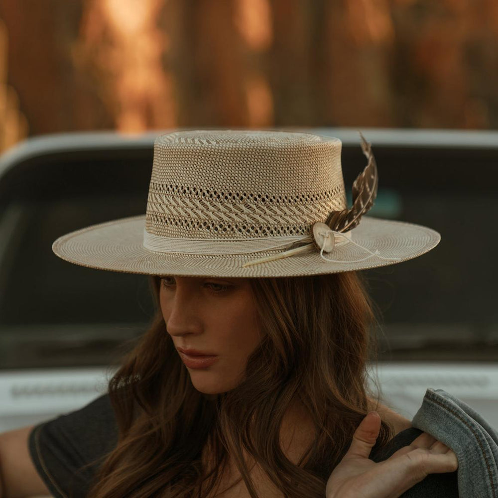 Batterson Straw Hat Ivory/tan | Men/Women Stetson Fedora