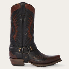 Biker Outlaw Oiled Leather Cowboy Boot Brown | Men Stetson Western
