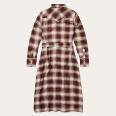 Black Cherry Plaid Shirt Dress Red | Women Stetson Midi