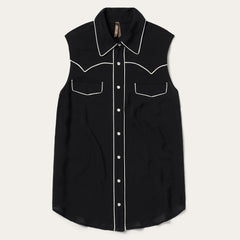 Black Sleeveless Western Shirt Black | Women Stetson Western Shirts