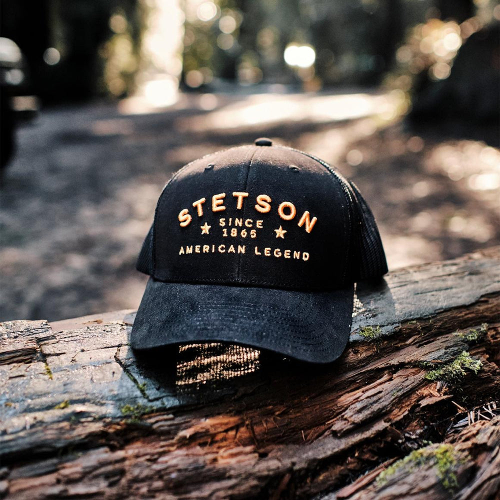 Black Western Patch Trucker Cap Black | Men/Women Stetson Caps & Truckers