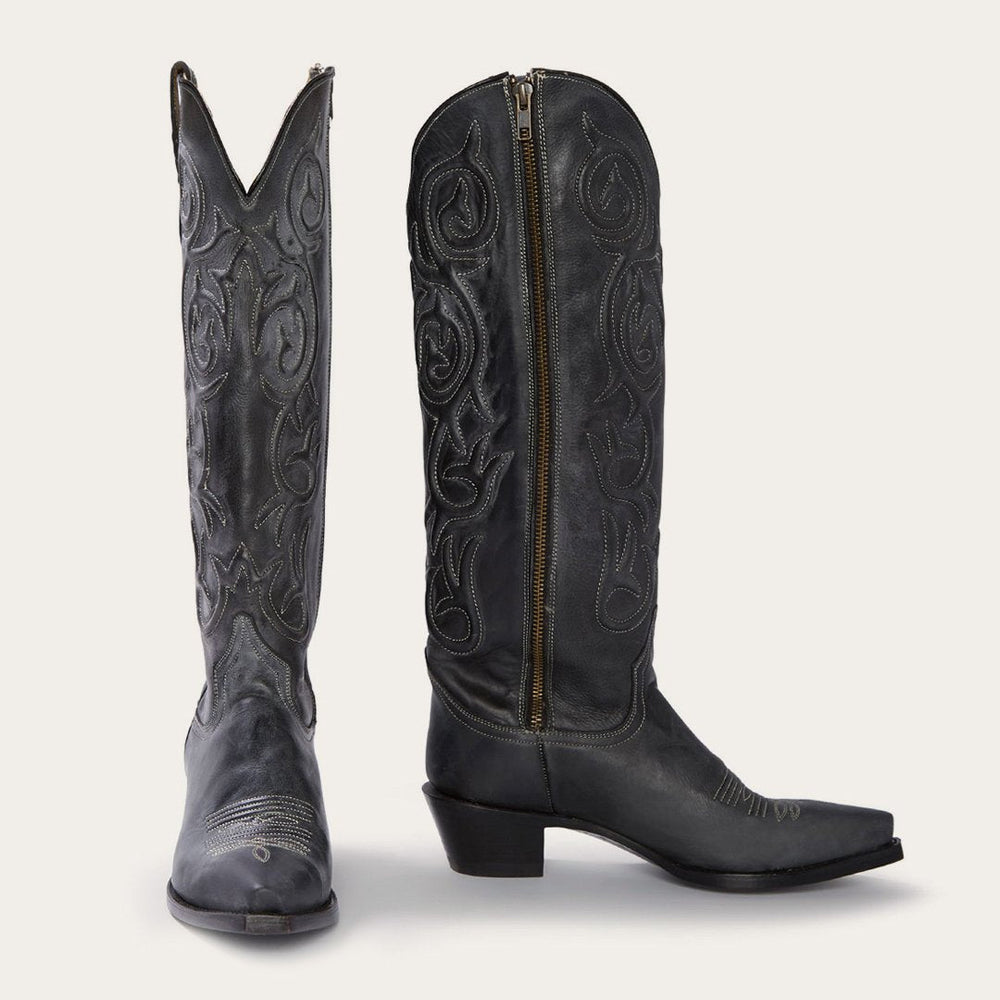 Blair Corded Side Zip Cowboy Boot Black | Women Stetson Western