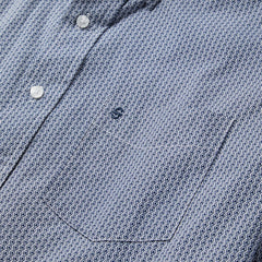 Blue Deco Geo Print Button Front Shirt Blue | Men Stetson Classic Cut