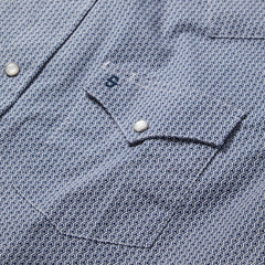 Blue Deco Geo Print Western Shirt Blue | Men Stetson Classic Cut