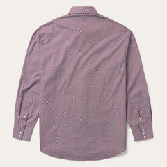 Blue Four Point Geo Print Western Shirt Blue | Men Stetson Western Shirts