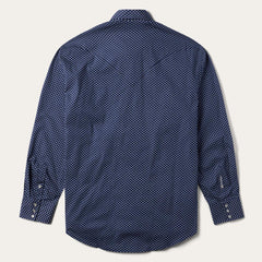 Blue Polaris Geo Print Western Shirt Blue | Men Stetson Western Shirts
