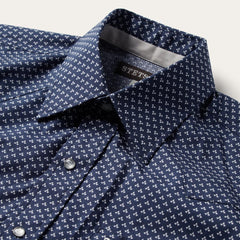 Blue Polaris Geo Print Western Shirt Blue | Men Stetson Western Shirts