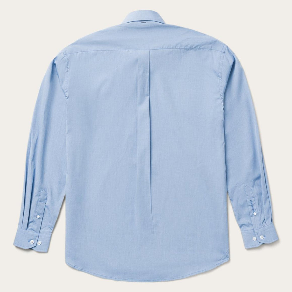 Blue Solid One-Pocket Snap-Front Shirt Blue | Men Stetson Modern Cut