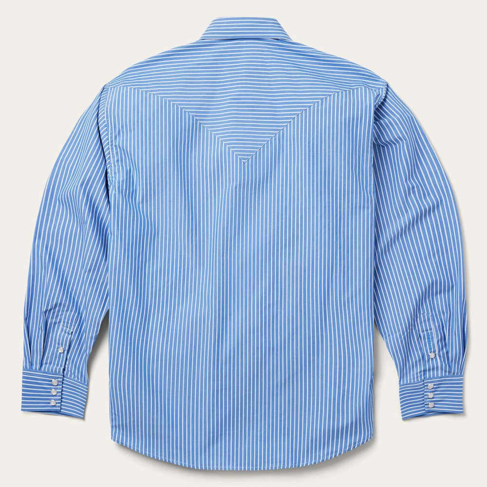 Blue Western Stripe Shirt Blue | Men Stetson Classic Cut