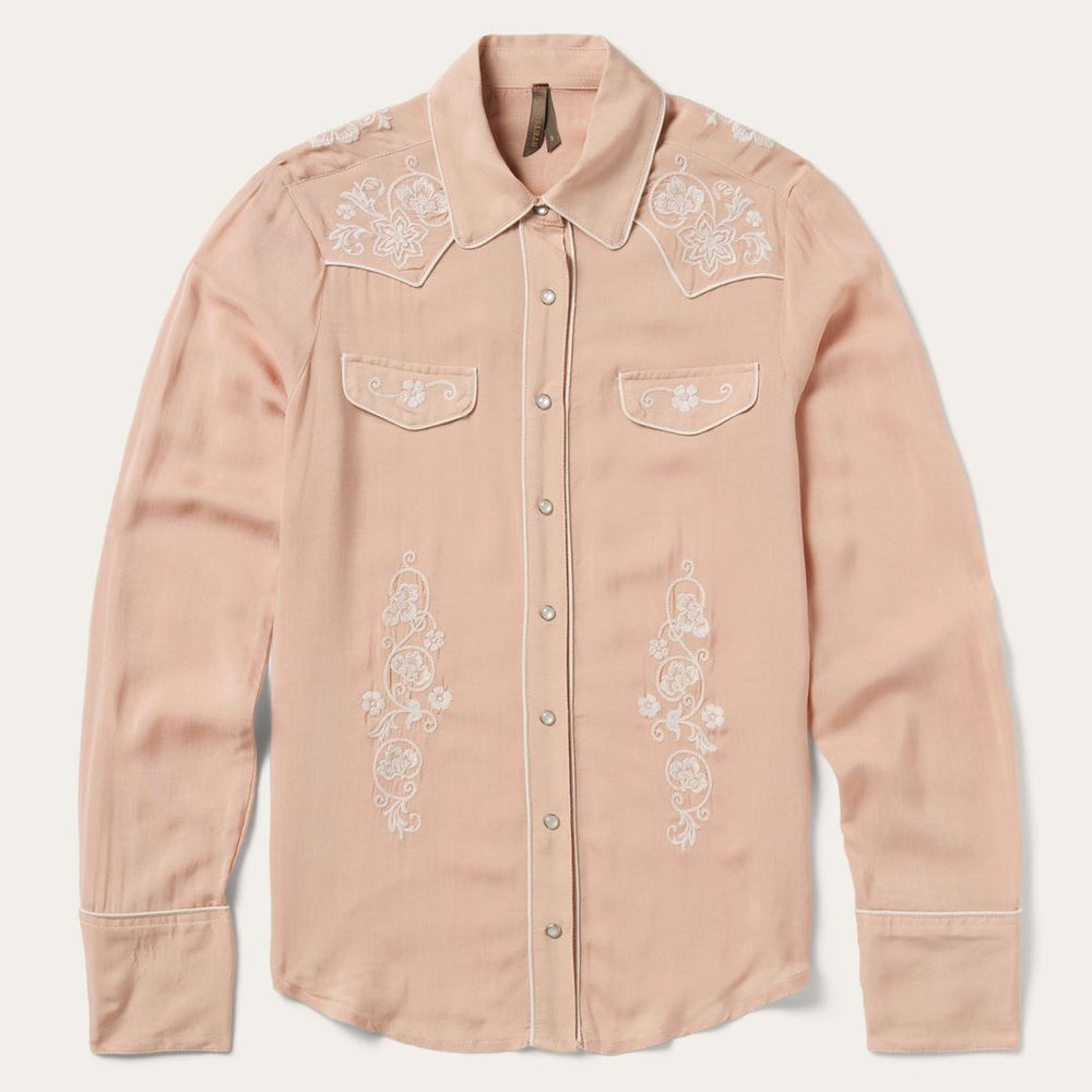 Blush Embroidered Western Shirt Pink | Women Stetson Western Shirts