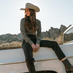 Boyfriend Fit Denim Shirt Washed Black | Women Stetson Denim Shirts