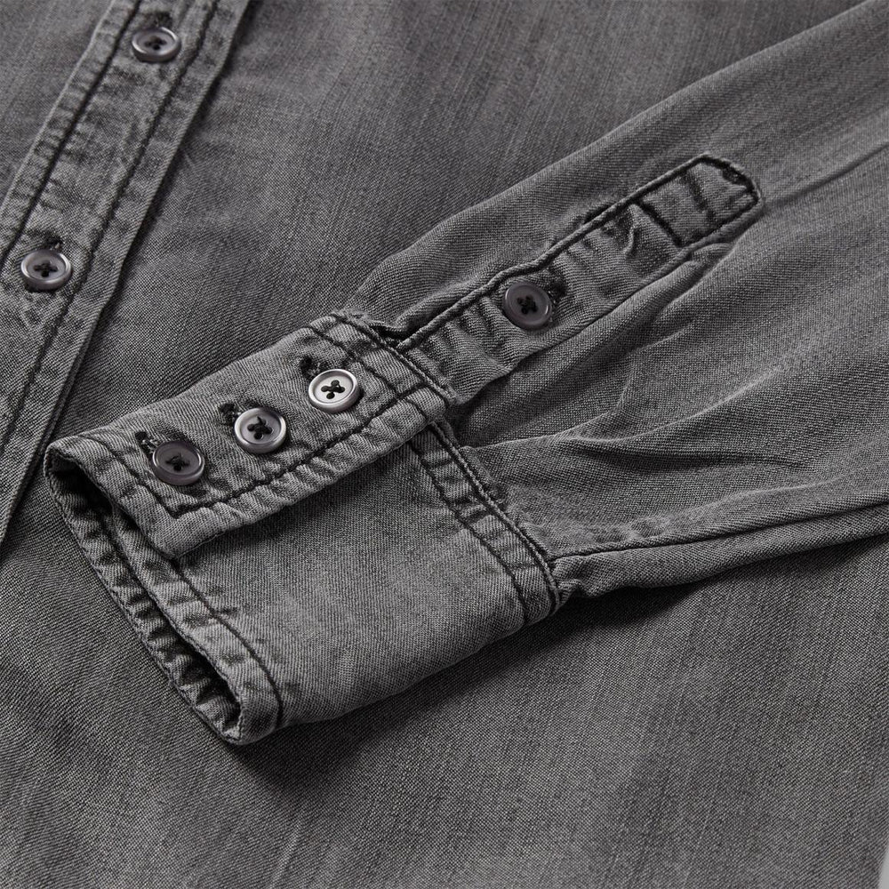 Boyfriend Fit Denim Shirt Washed Black | Women Stetson Denim Shirts