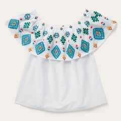 Bright Schiffli Embroidered White Cotton Lawn Blouse White | Women Stetson Blouses