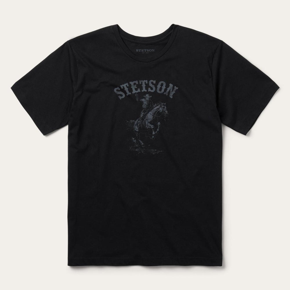 Bronco Rider Graphic Tee Black | Men Stetson Tees
