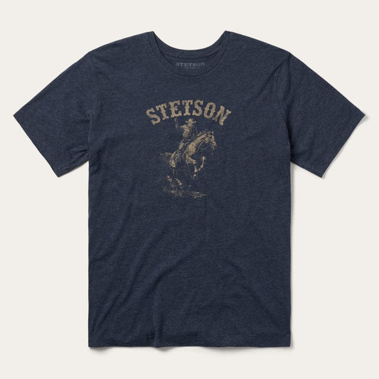 Bronco Rider Graphic Tee Blue | Men Stetson Tees