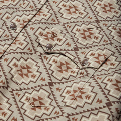 Brown Aztec Poplin Western Shirt Brown | Men Stetson Modern Cut