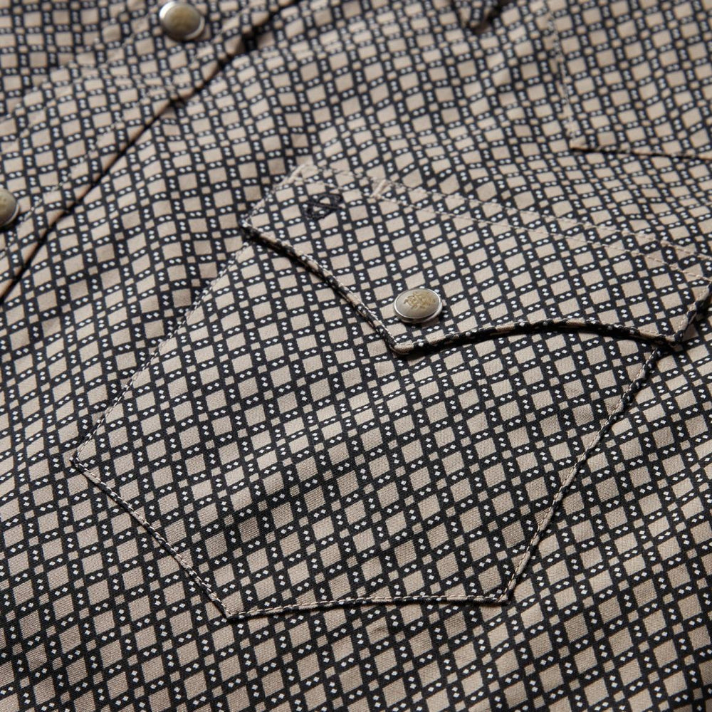 Brown Diamond Print Western Shirt Brown | Men Stetson Modern Cut