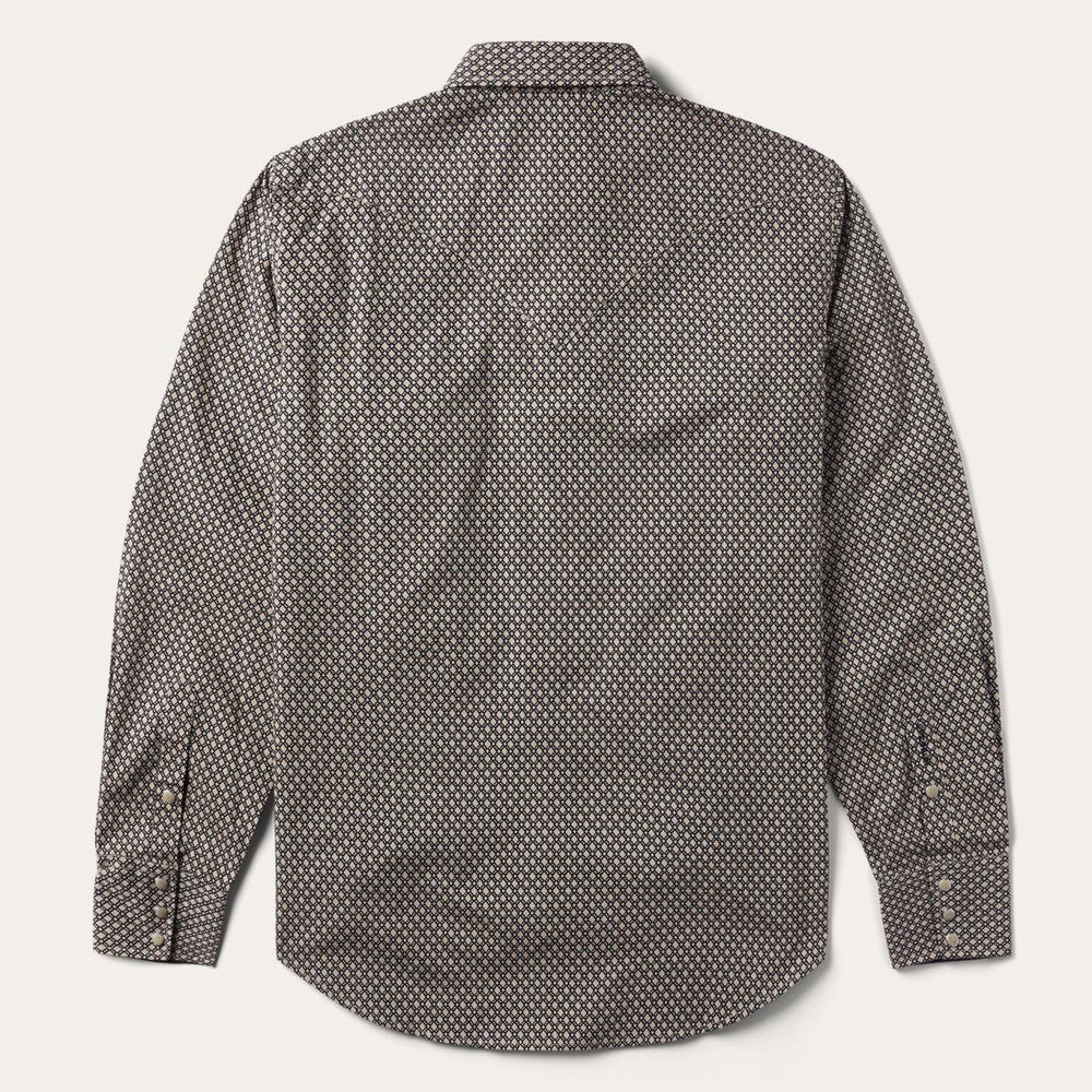 Brown Diamond Print Western Shirt Brown | Men Stetson Western Shirts