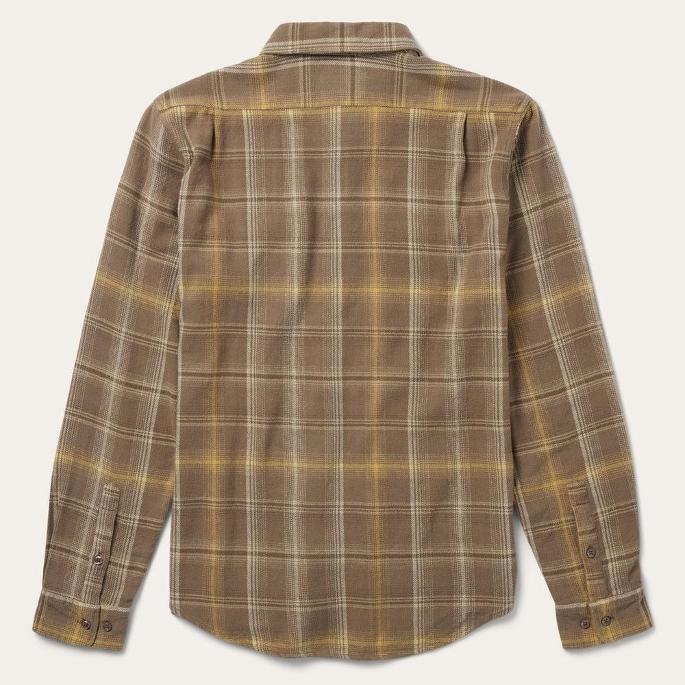 Brown Flannel Button-Front Shirt Brown | Men Stetson Western Shirts