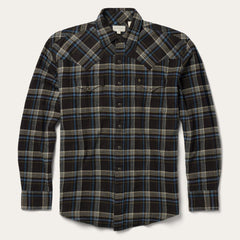 Brown Plaid Flannel Western Shirt Brown | Men Stetson Classic Cut