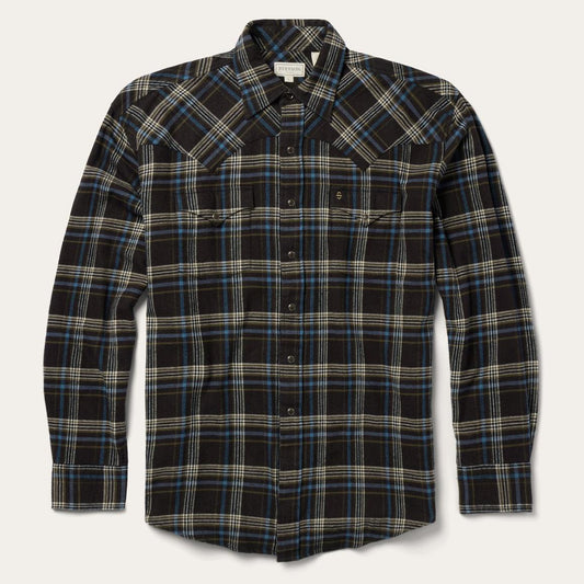 Brown Plaid Flannel Western Shirt Brown | Men Stetson Flannel Shirts