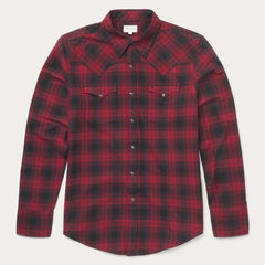 Brushed Twill Plaid Shirt Black | Men Stetson Flannel Shirts