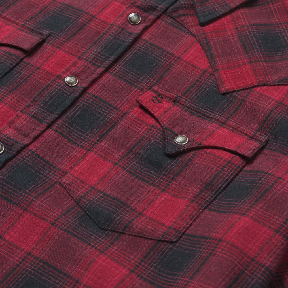 Brushed Twill Plaid Shirt Black | Men Stetson Modern Cut
