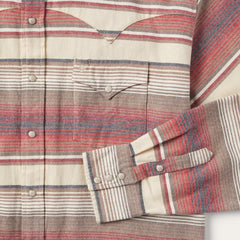 Brushed Twill Striped Shirt Red | Men Stetson Flannel Shirts