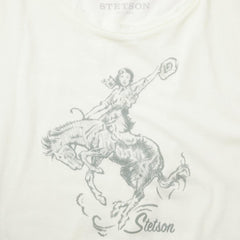 Bucking Cowgirl Graphic Tee White | Women Stetson Tees
