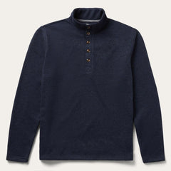 Button-Front Blue Pullover Knit Sweater Blue | Men Stetson Sweaters & Hoodies