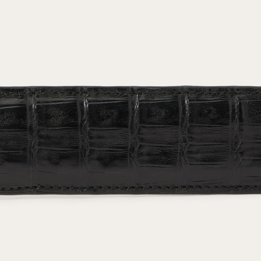 Caiman Western Tab Belt Black Classic | Men Stetson Belts