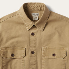 Camel Stretch Canvas Shirt Jacket Brown | Men Stetson Jackets