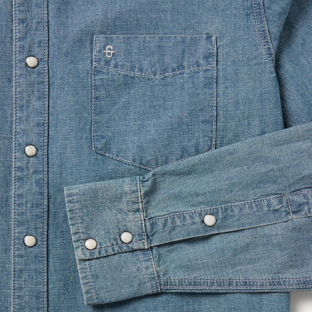 Chambray Denim Shirt Blue | Men Stetson Modern Cut