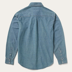 Chambray Denim Shirt Blue | Men Stetson Western Shirts