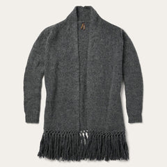 Charcoal Fringed Cardigan Grey | Women Stetson Fringe Jackets