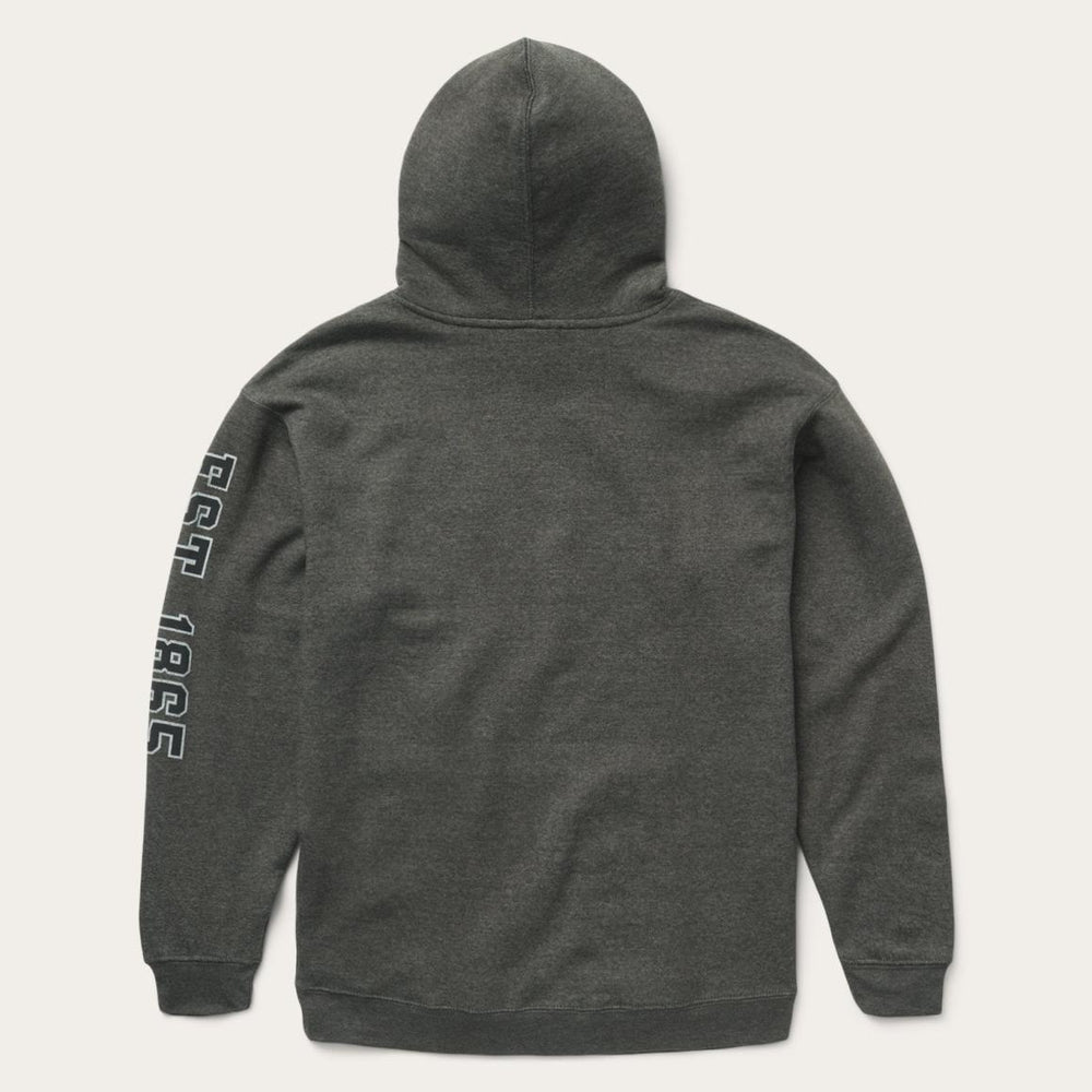 Charcoal Heather Fleece Hooded Sweatshirt Grey | Men Stetson Sweaters & Hoodies