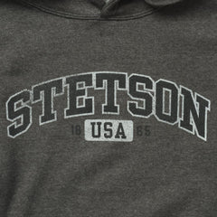 Charcoal Heather Fleece Hooded Sweatshirt Grey | Men Stetson Sweaters & Hoodies