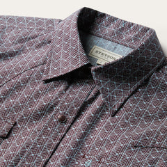 Chevron Grid Shirt Brown | Men Stetson Western Shirts