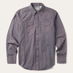 Chevron Grid Shirt Brown | Men Stetson Western Shirts