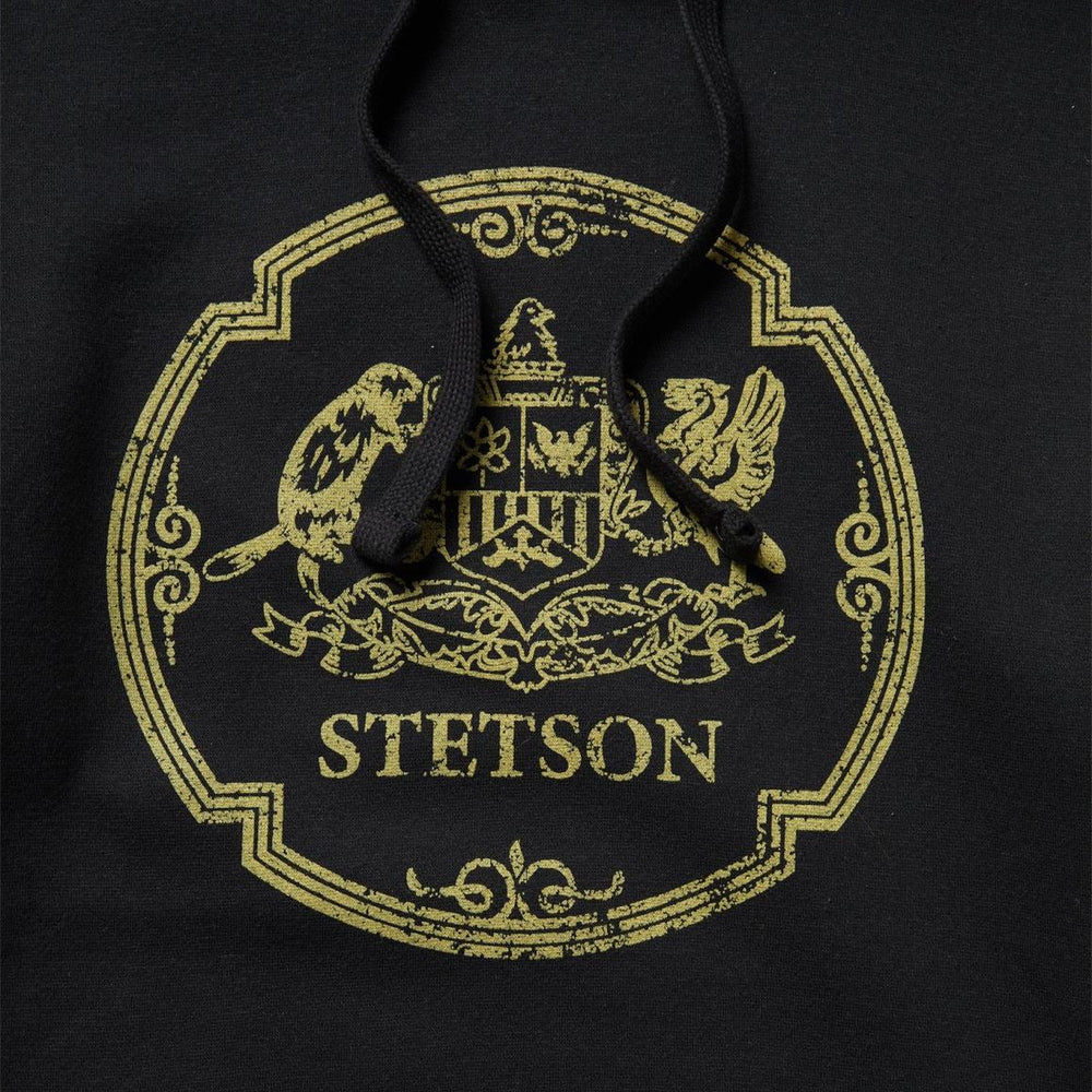 Classic Crest Hooded Sweatshirt Black | Men Stetson Sweaters & Hoodies