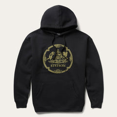 Classic Crest Hooded Sweatshirt Black | Men Stetson Sweaters & Hoodies