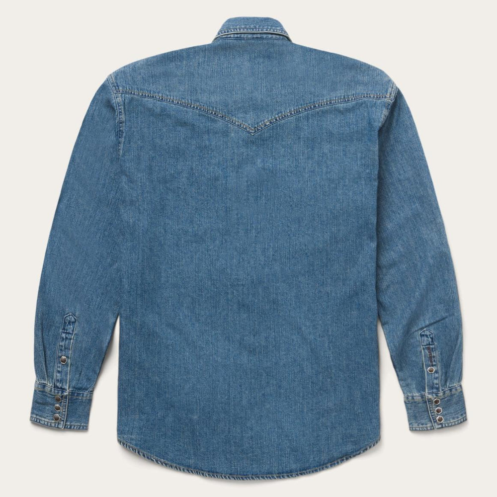 Classic Denim Shirt Blue | Men Stetson Western Shirts