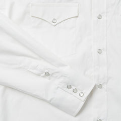 Classic Solid Snap Poplin Shirt In Optic White White | Men Stetson Classic Cut